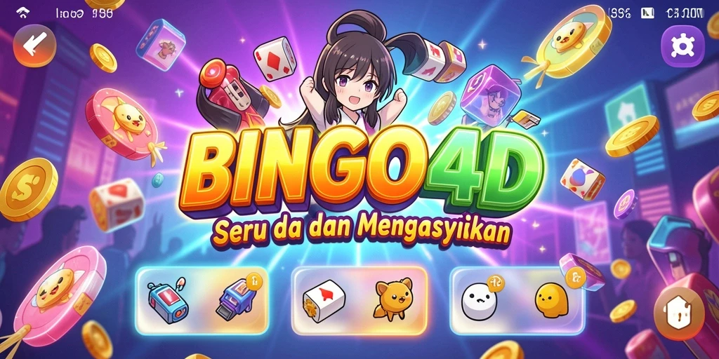 Tampilan gameplay BINGO4D yang seru dan penuh karakter Anime.