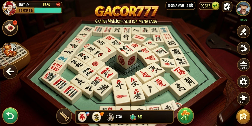Tampilan gameplay Mahjong yang seru di GACOR777.