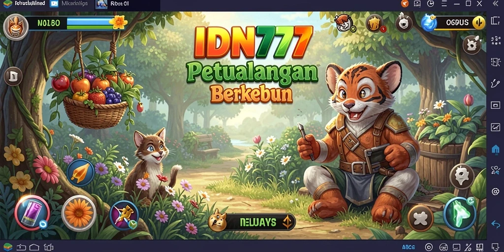 Tampilan gameplay IDN777 menampilkan aktivitas berkebun yang seru.