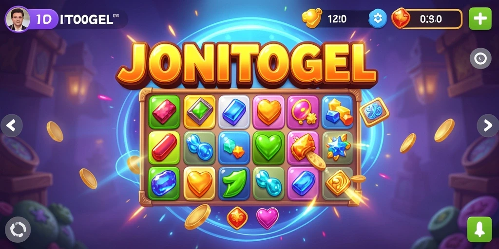 Screenshot JONITOGEL menampilkan gameplay seru dalam permainan Match-3.
