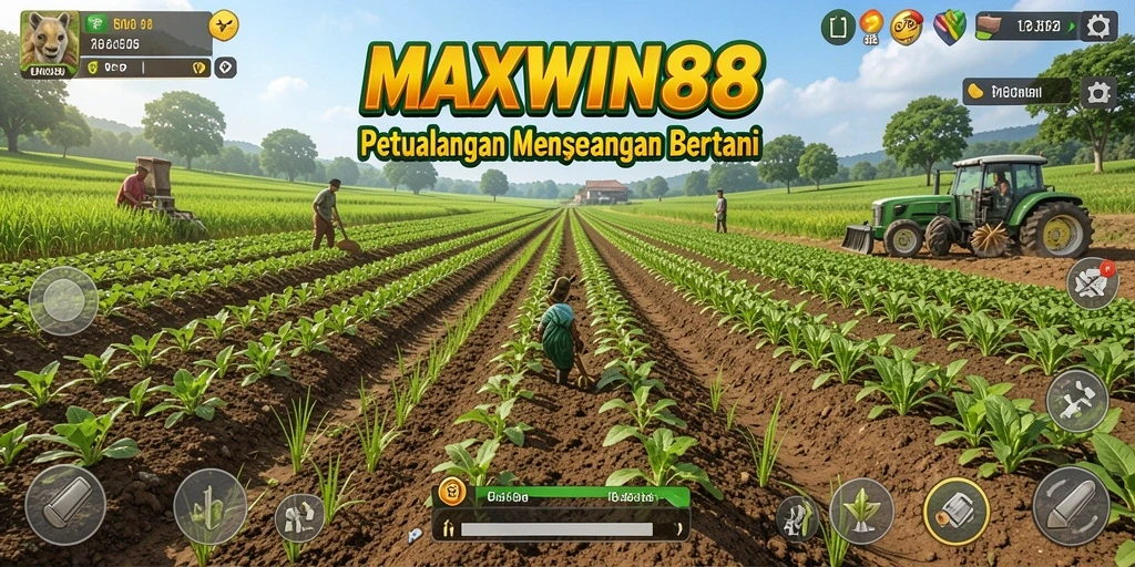 Tampilan permainan yang menarik dan menyenangkan dalam <strong>MAXWIN88</strong> saat mengelola ladang pertanian.