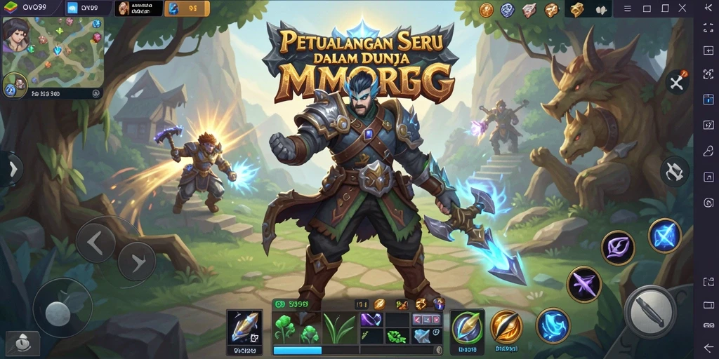 Tampilan gameplay menarik dari OVO99 dalam dunia MMORPG.