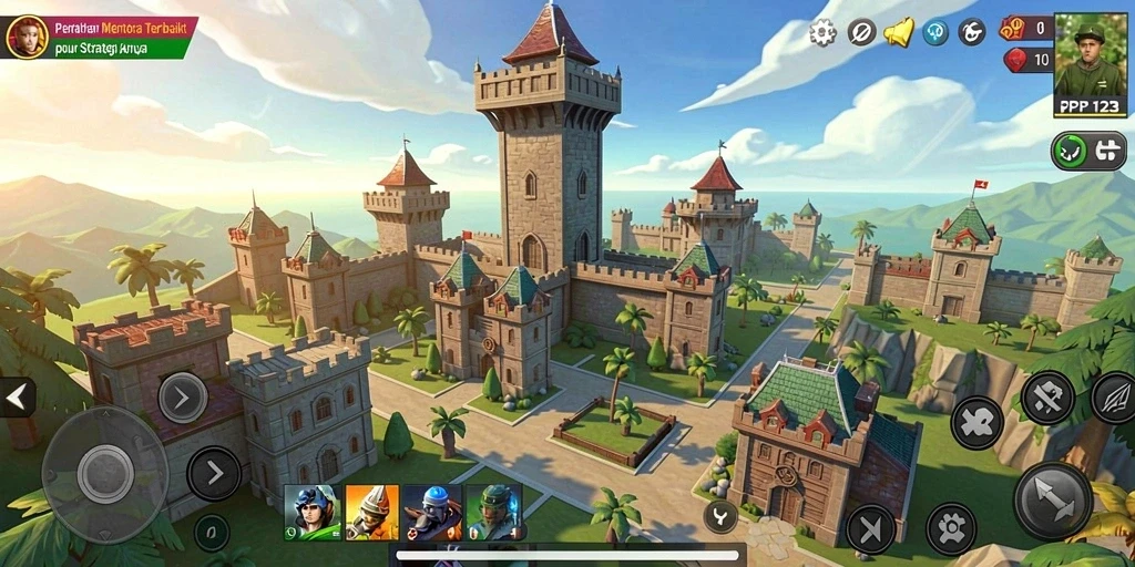 Tampilan gameplay menarik dari PP123 dengan elemen Tower Defense menantang.