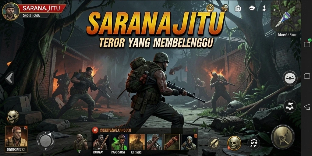 Screenshot gameplay SARANAJITU yang mendebarkan dengan suasana Horror yang kental.