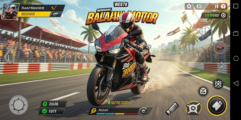 Gameplay seru dengan grafis balapan motor yang memukau.